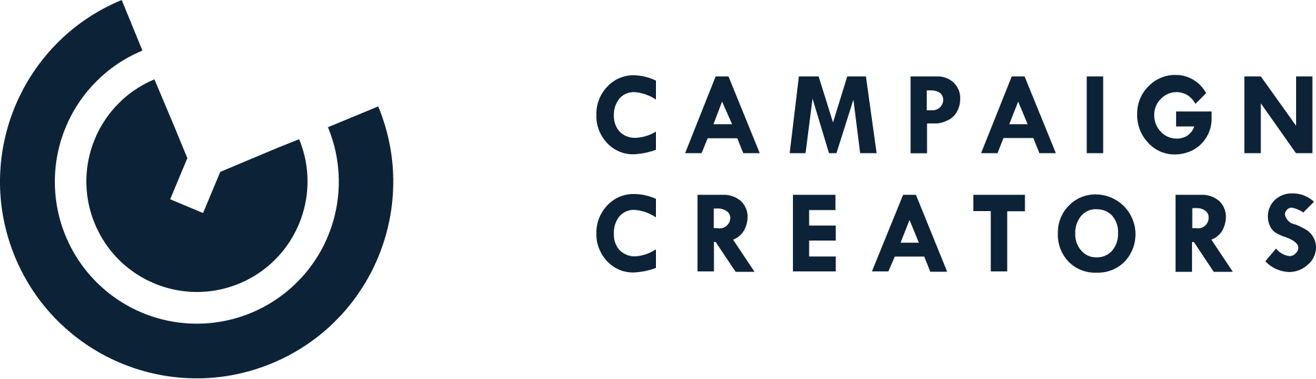 Campaign Creators - logo in dark blue and transparent background